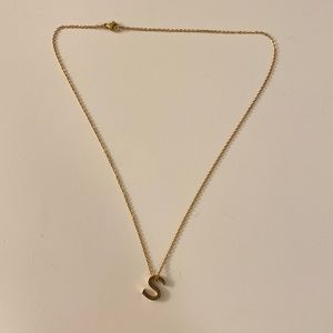 Letter S gold necklace
